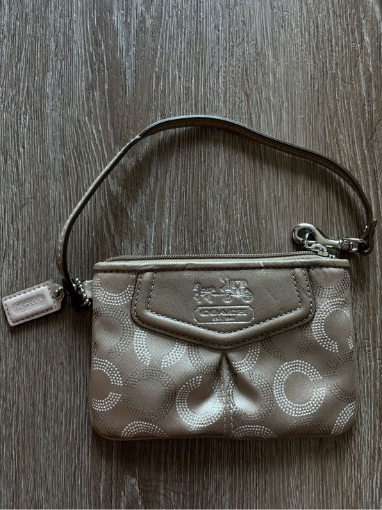 Coach Handbags - Coach Madison Dotted Op Art Canvas Wristlet